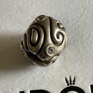 Pandora silver charm with clear stones